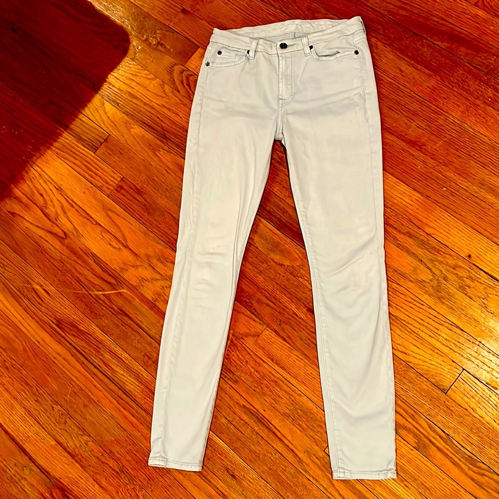 Mid-rise skinny light blue size 27 7 for all man kind jeans